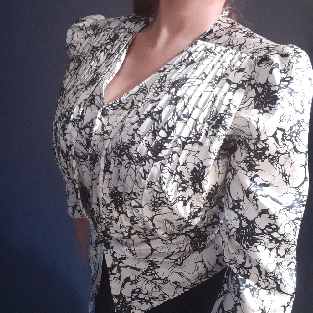 Vintage Nu-mode black and white top - Picture 5 of 7